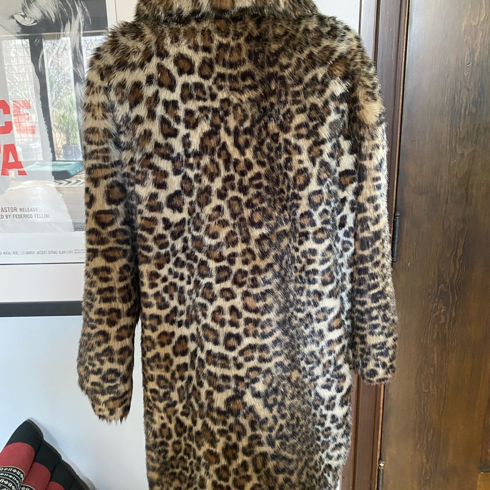 Biba Brown and Black Teddy Jacket Plush Faux Fur Size 14 UK size